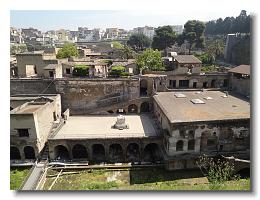 2011 05 14 Herculaneum - ancient boatsheds in the foreground, the modern city in the background